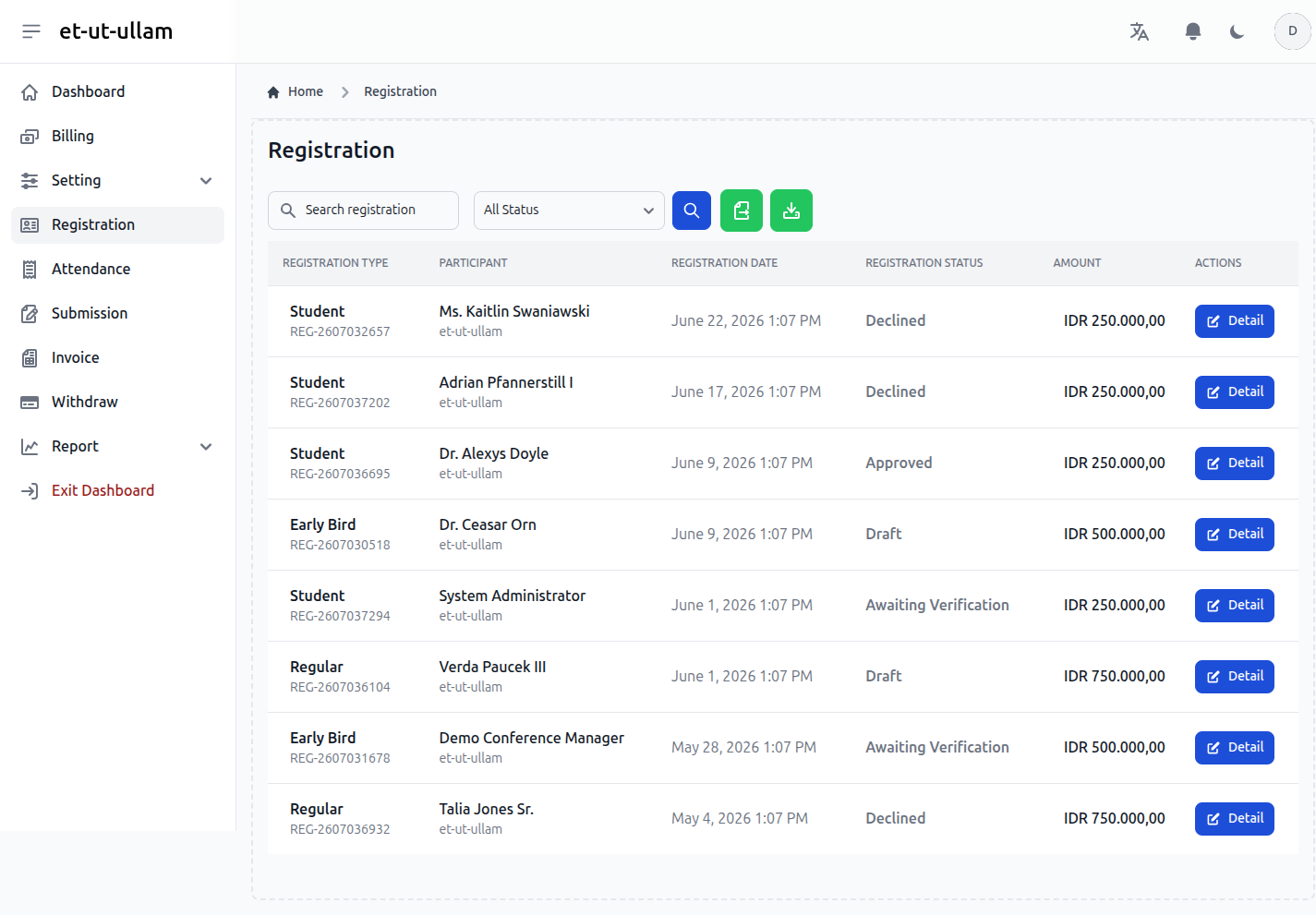Registration Management