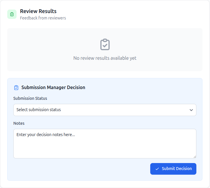 Review Results and Manager Decision