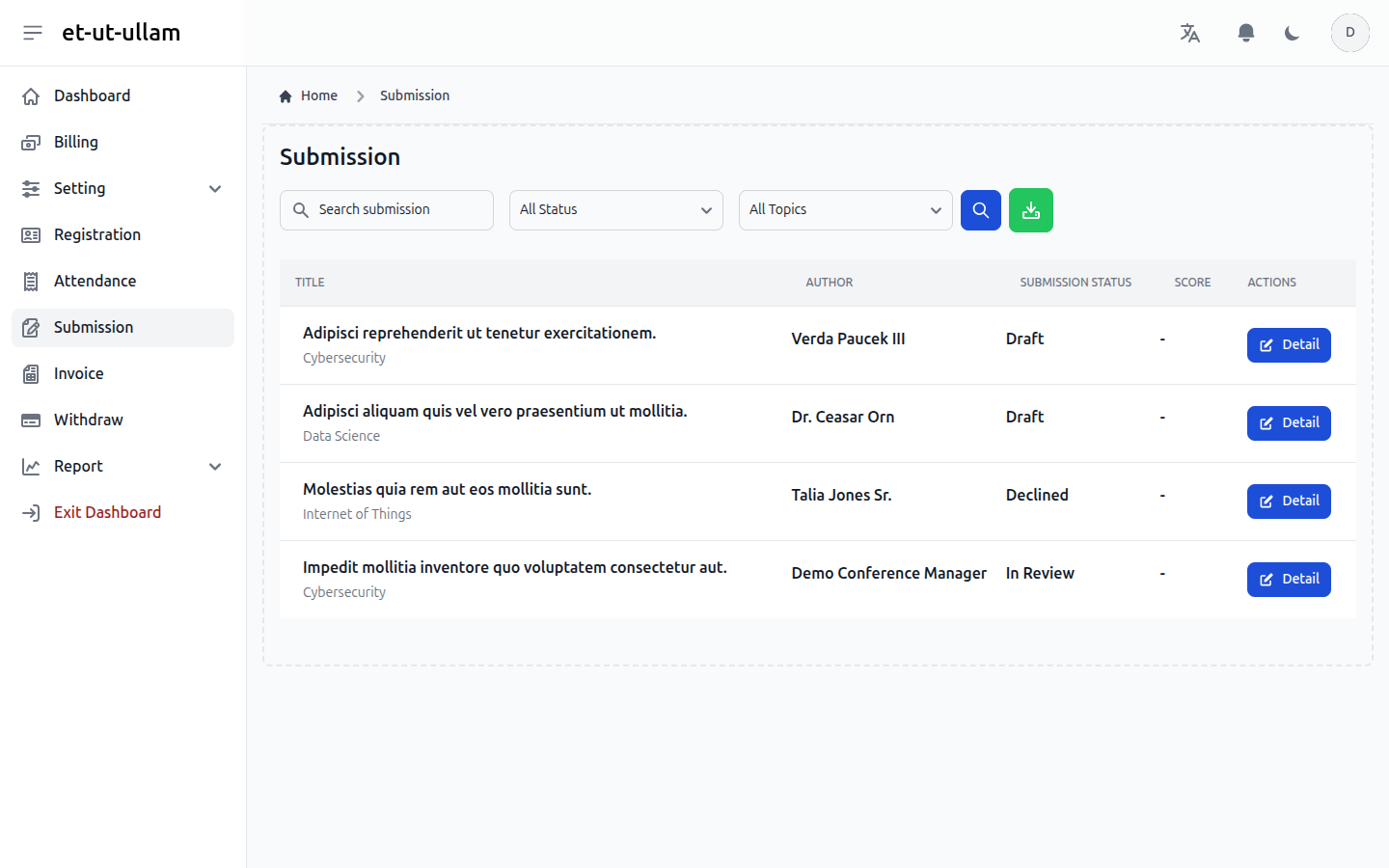 Submission Management