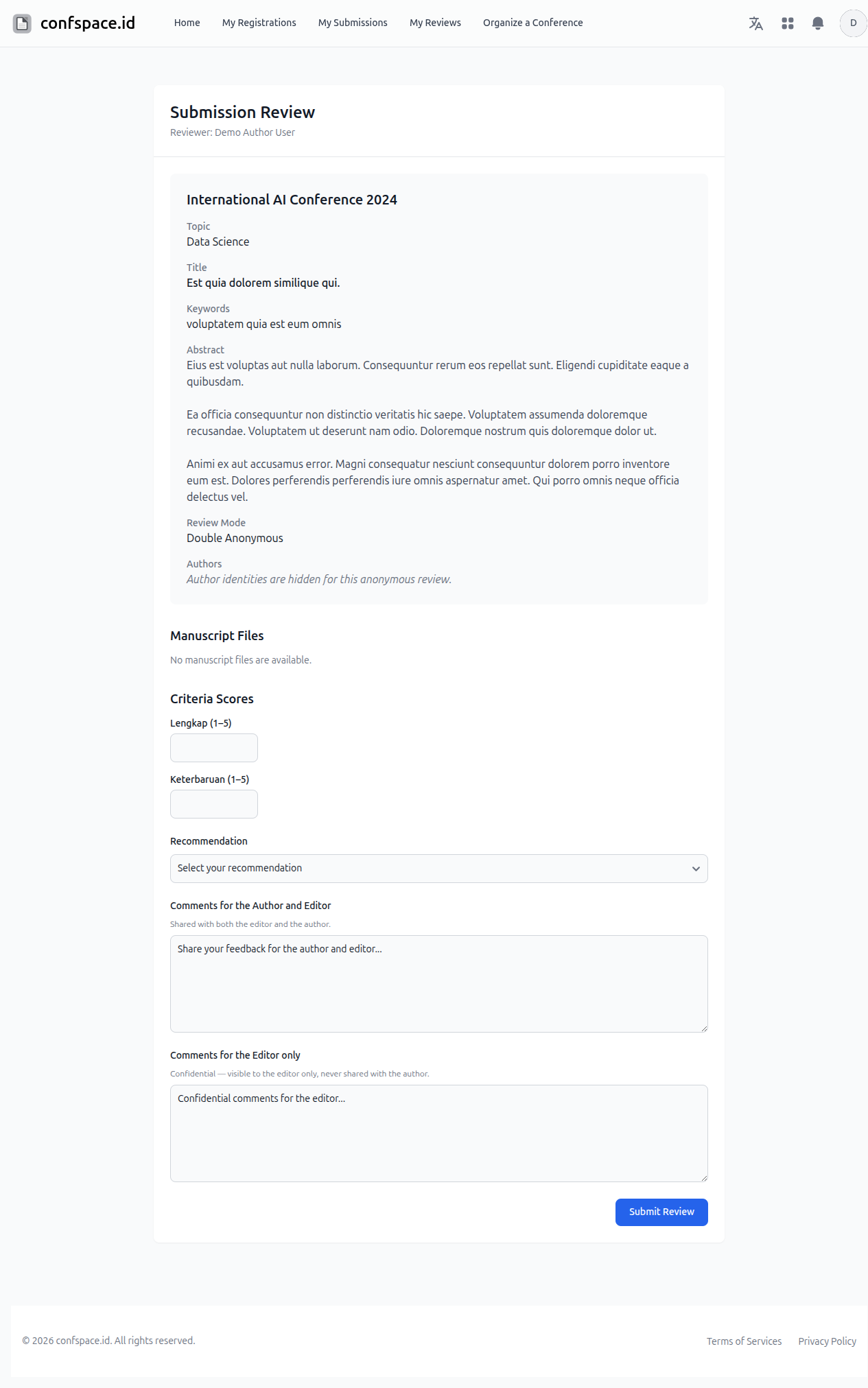 Reviewer Portal