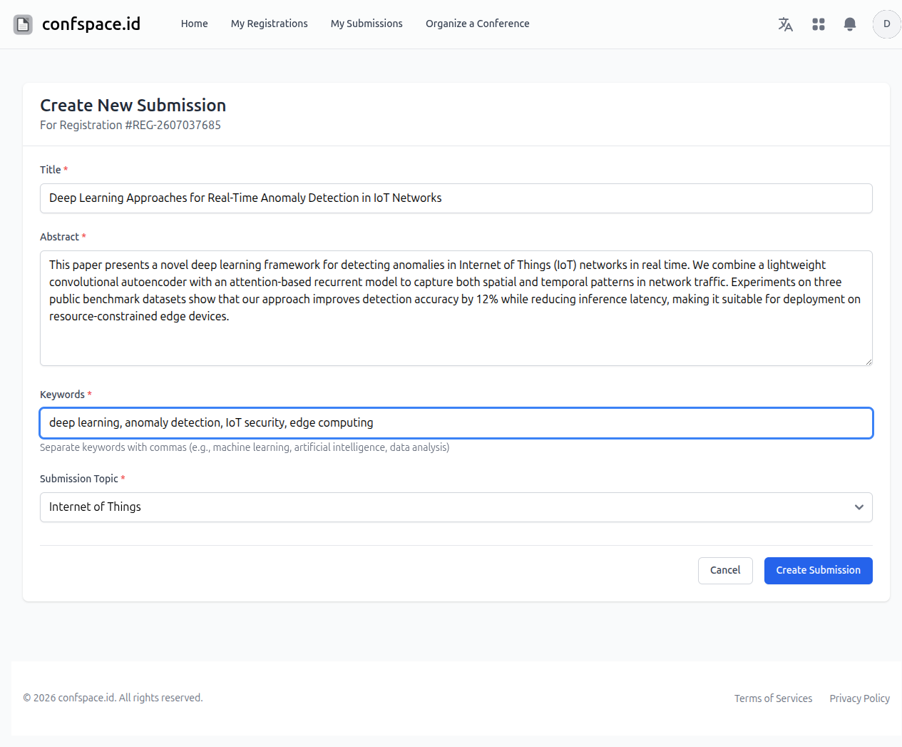 Create Submission Form